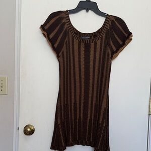 Striped Brown Knit Sweater